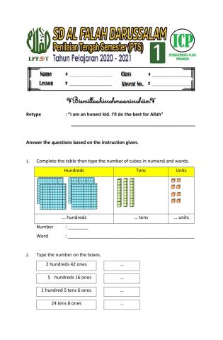 Mathematics Midtest Stage 3