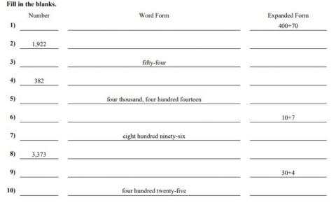 Expanded-word-standard form