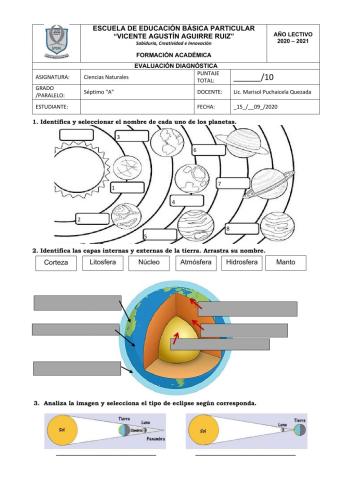 Ciencias naturales - Temas de Sexto grado