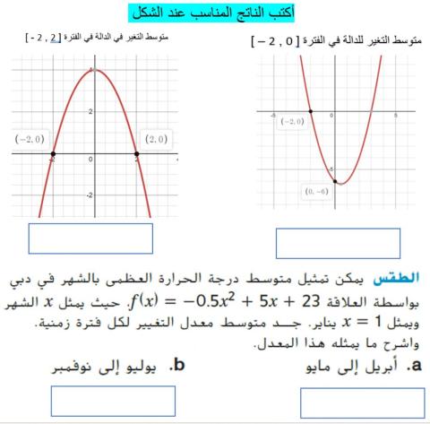 متوسط التغير في الدالة