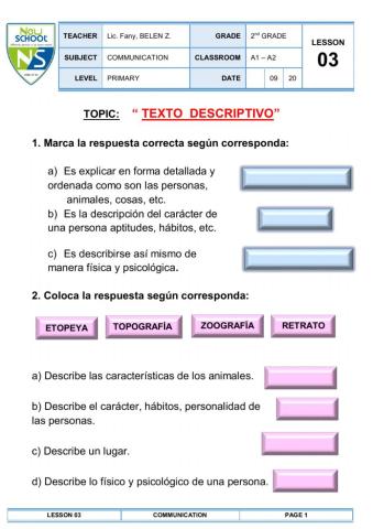 Texto Descriptivo