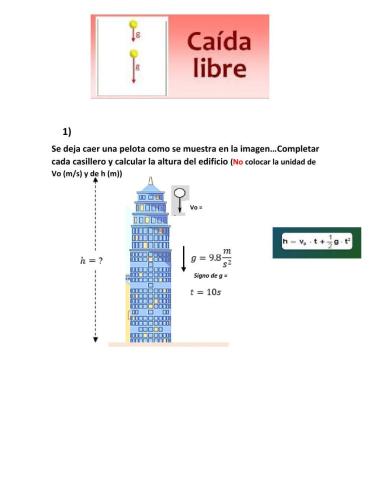 Cinemática: Caida Libre