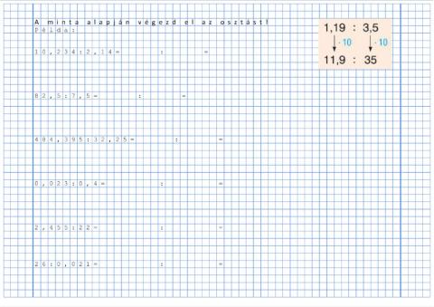 Tizedestört osztása tizedestörttel