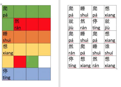 想就睡然停爬--认字