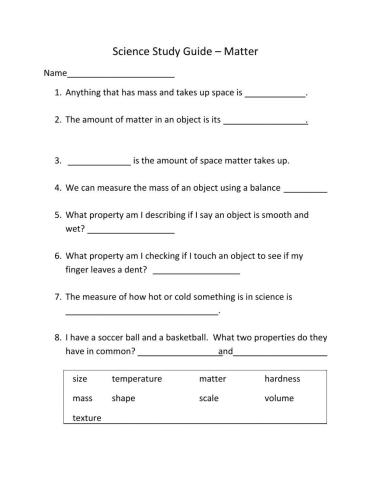 Properties of Matter