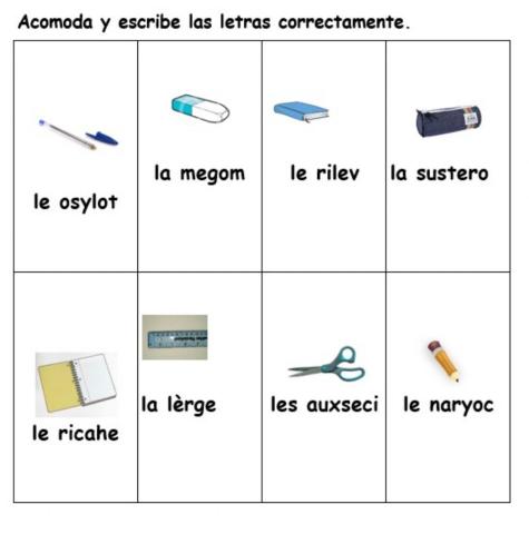 Les fournitures scolaires