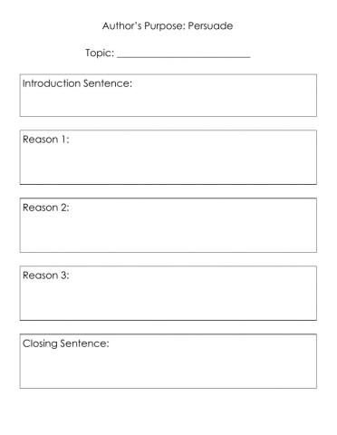 Author's Purpose Persuade Paragraph Template