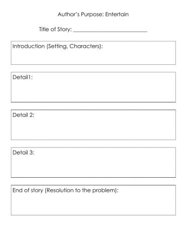 Author's Purpose Entertain Paragraph Template