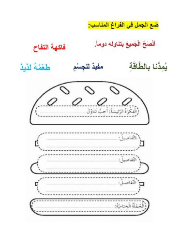 ورقة عمل كتابة فقرة