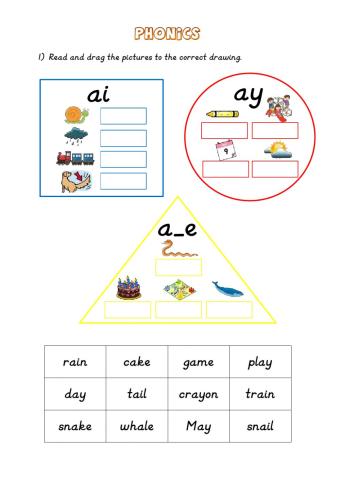 Phonics: ai - ay - a-e