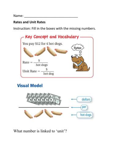 Understanding Unit Rates