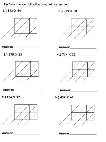 Lattice multiplication