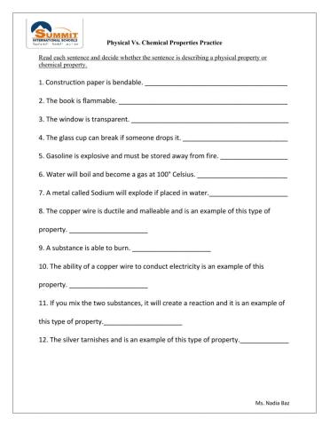 Physical & Chemical  Properties