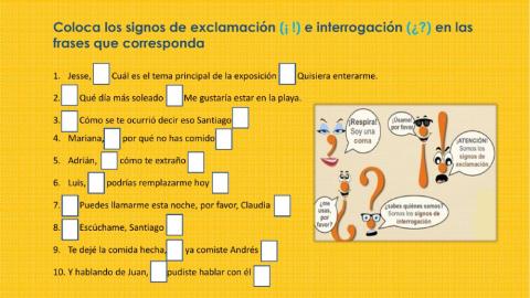 Signos de interrogación y exclamación