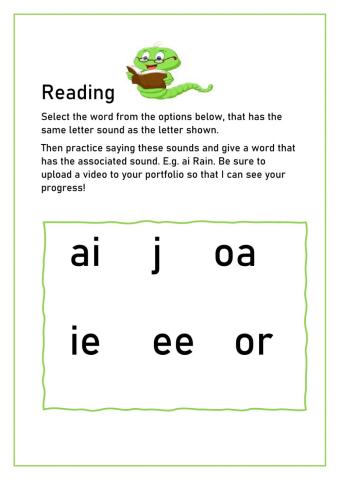 Phonics ai j or ee oa ie