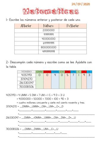 Números de 9 cifras