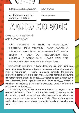 A onça e o bode (pontuação)