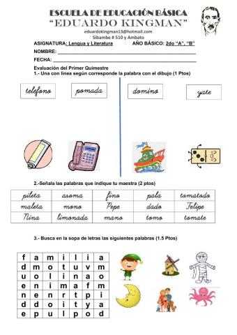 Evaluación del Primer Quimestre