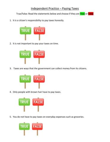 Independent Practice - Paying Taxes