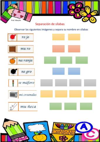 Separación de sílabas