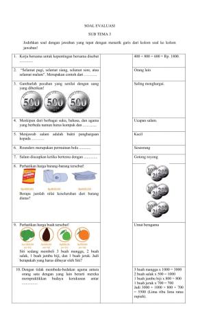 Evaluasi sub tema 3