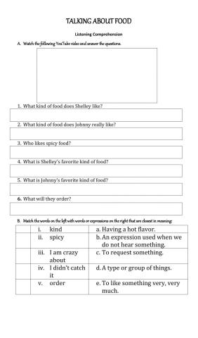 Listening worksheet