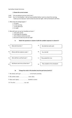 Latihan Simple Past Tense