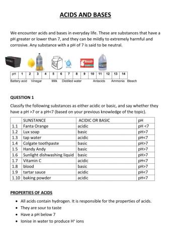 Acids and bases worksheet 2