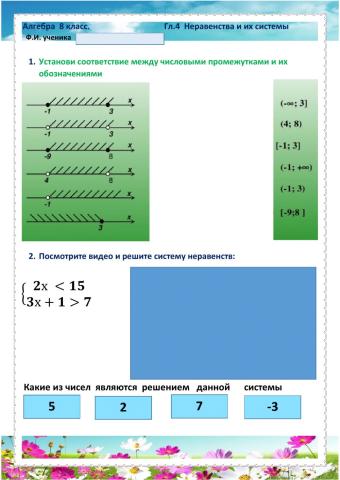 АЛГ-8, Урок 4, Неравенства и их системы