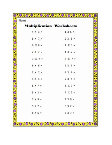 Multiplication Worksheet