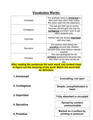 Grade 5 context clues lesson 2 week 2