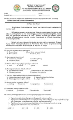 Diagnostic Test in MTB-MLE 2 Part 2