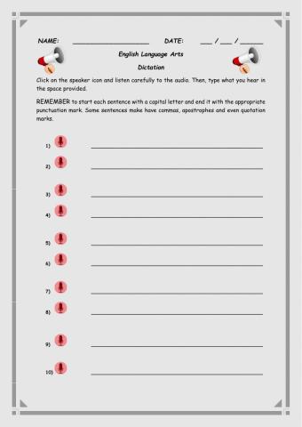 Listening Exercise - Dictation