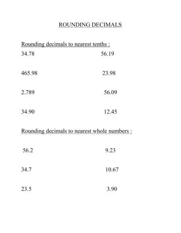 Rounding decimals