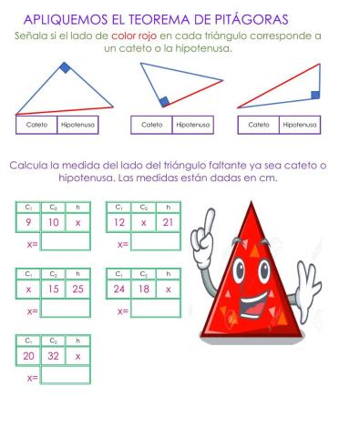 Aplicación Teorema de Pitágoras