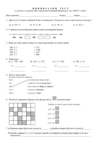 Inicijalni test