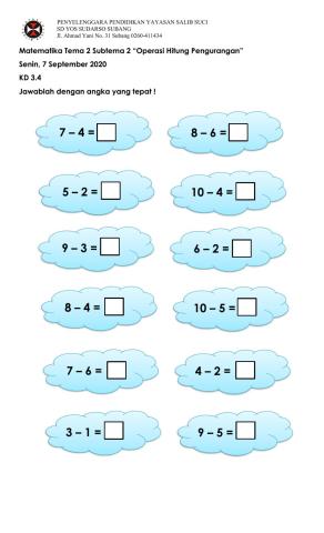 Operasi Hitung Pengurangan