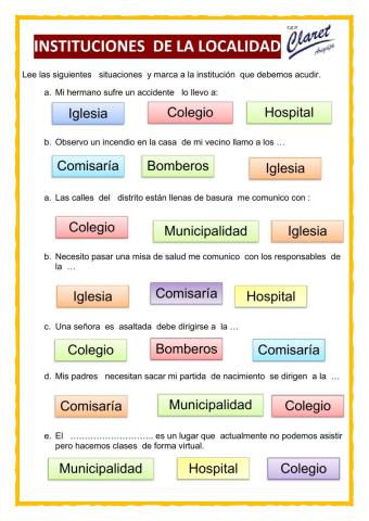 Las instituciones de la localidad