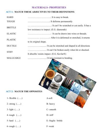 Properties of materials