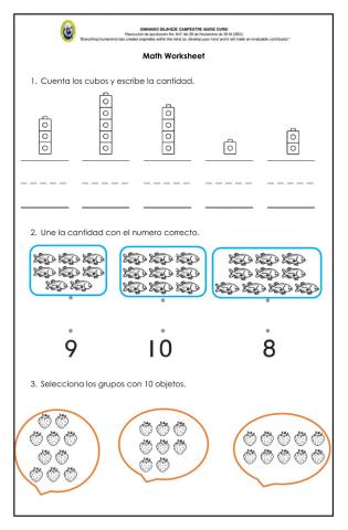 Math worksheet inclusion