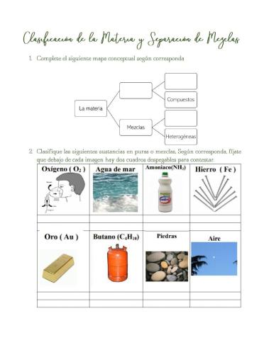 Clasificación de la materia, Separación de mezclas