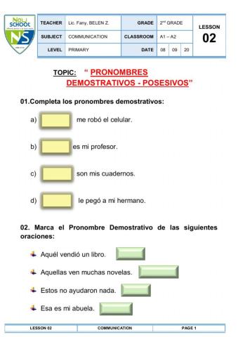 Pronombres demostrativos