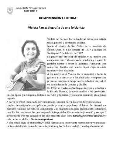 Comprensión lectora Biografía