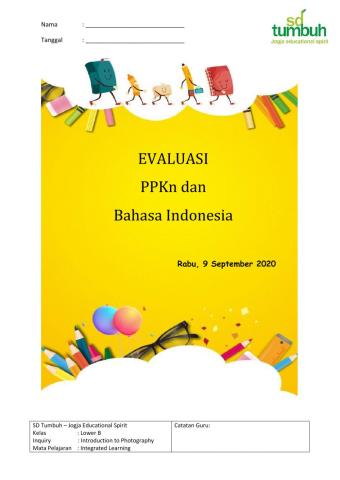 Evaluasi PPKn dan Bahasa Indonesia A