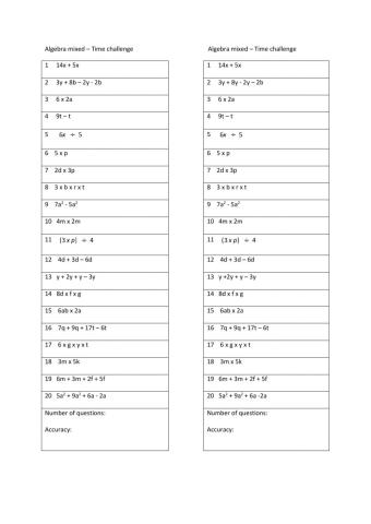 Simplifying mixed algebraic expressions