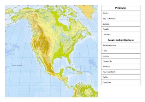 North American peninsulas and islands 1