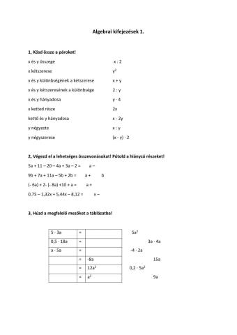 Algebrai kifejezések