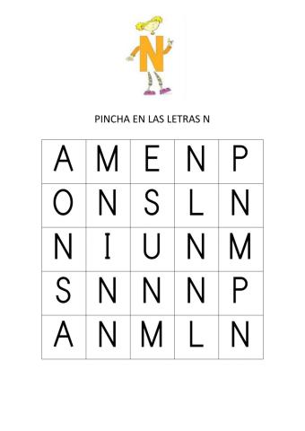 Encuentra la letra N