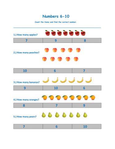 Numbers 6-10