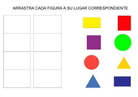 Coloca cada figura en su lugar